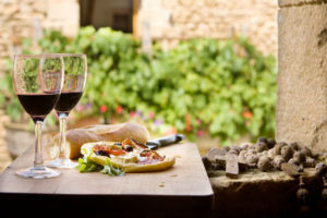 Wine and antipasti France
