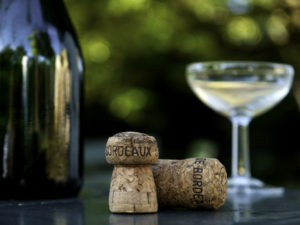 Wine bottle and cork Bordeaux