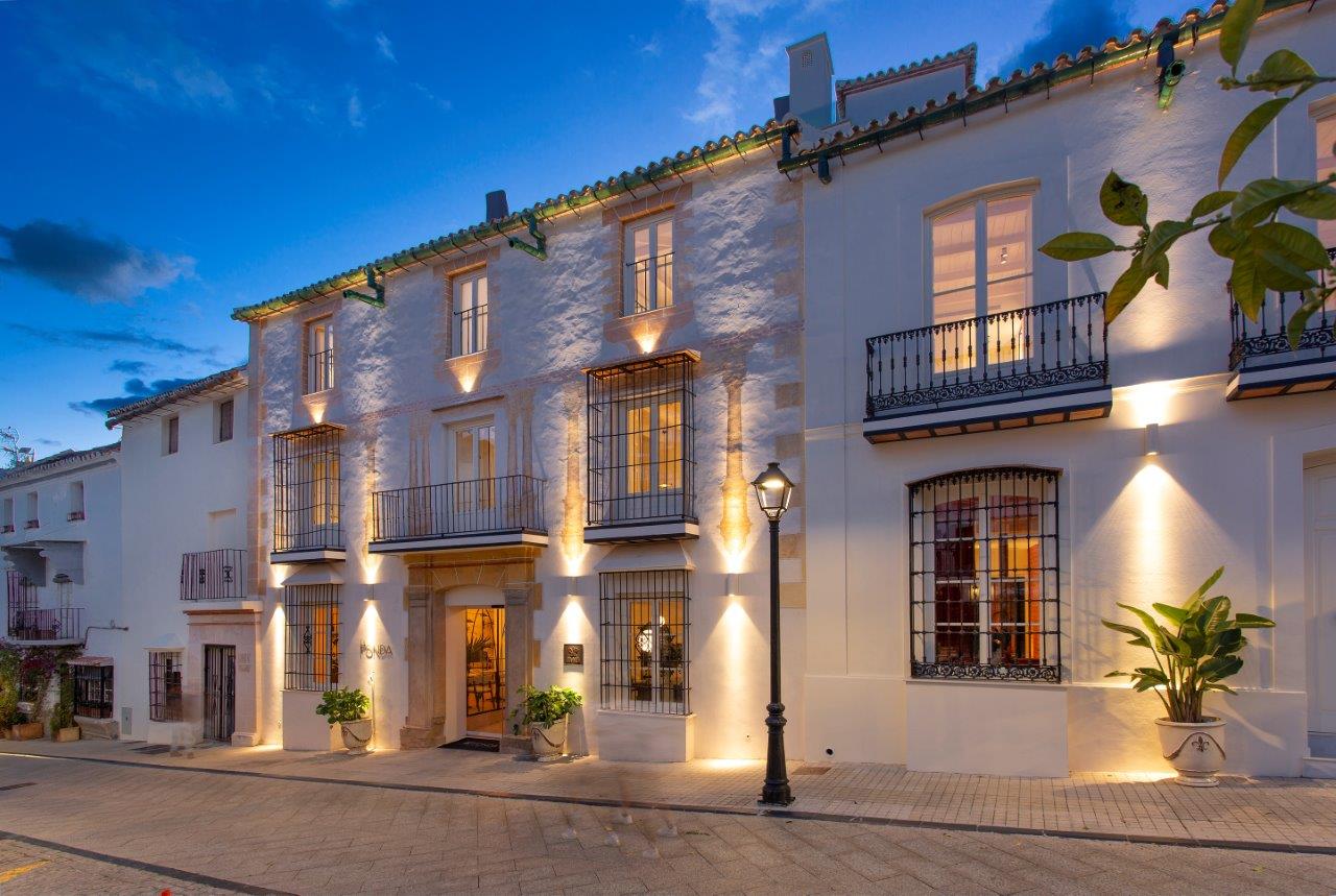 The historic facade of La Fonda Heritage Hotel in Marbella old town