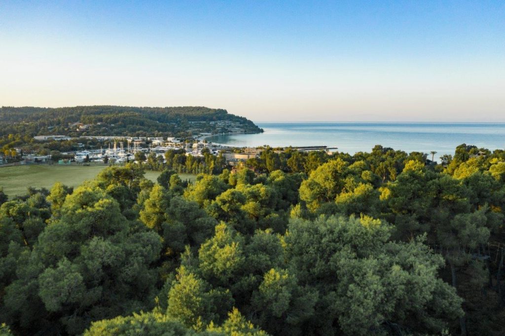 Sani Resort Aerial Over the Forest 2880x1918